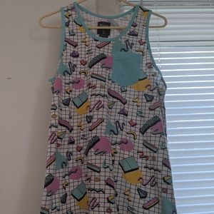80s 90s Retro Style Tank Top Funky Colors